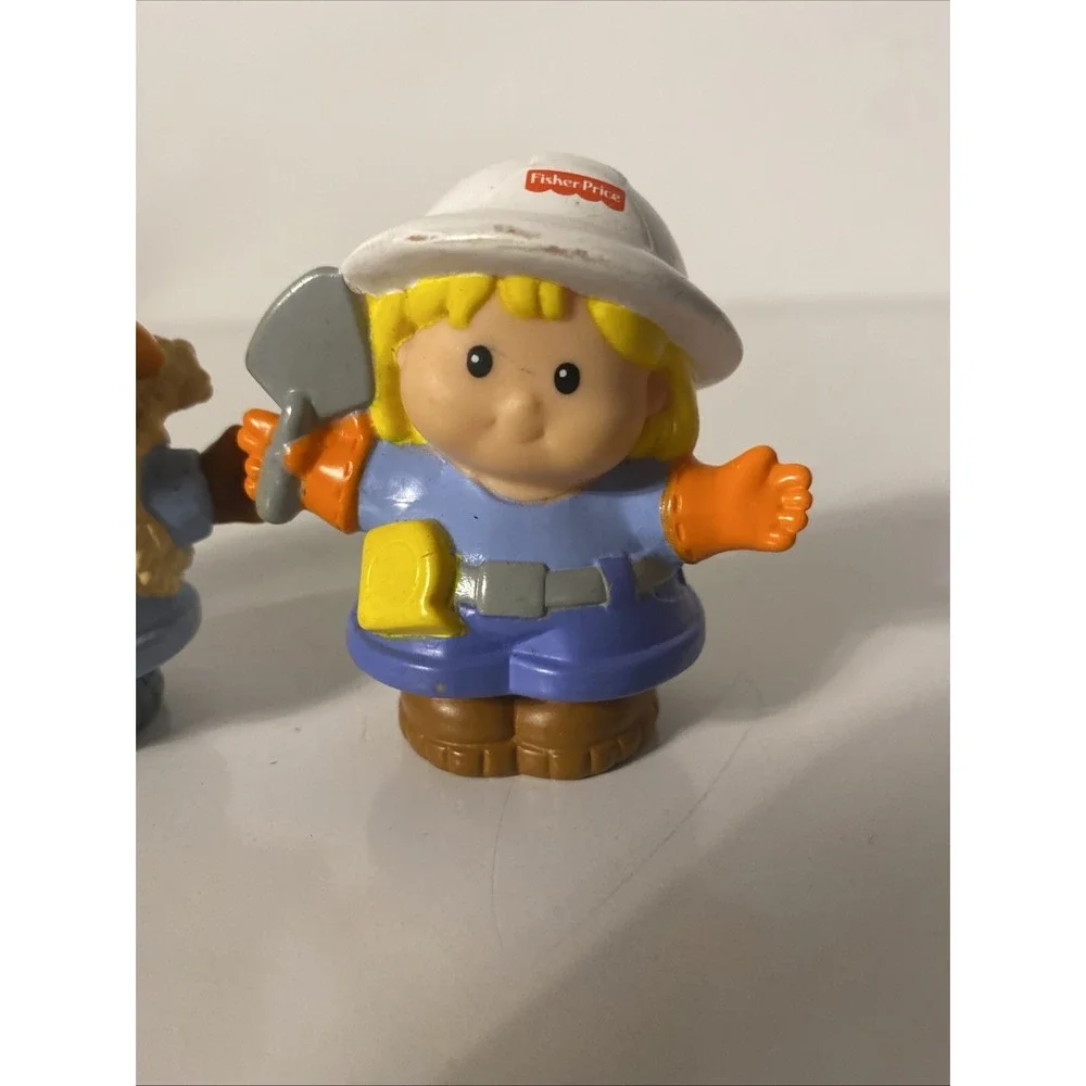 Fisher Price Little People Lot Of 3 Construction Worker Figures- Hard Hat